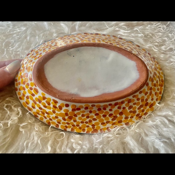 Mexican Sunface Talterca oval dish approx 7” long - Picture 3 of 4